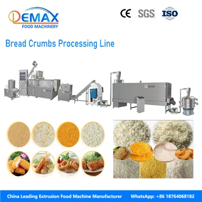 Linha de processamento de pão ralado industrial